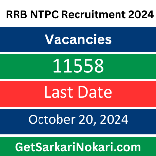 RRB NTPC Recruitment 2024 – Apply Online for 11558 Posts